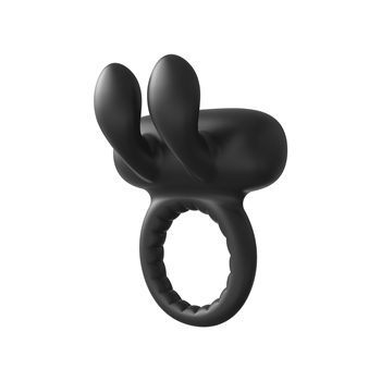 Vibrerende rabbit cockring (Zwart)